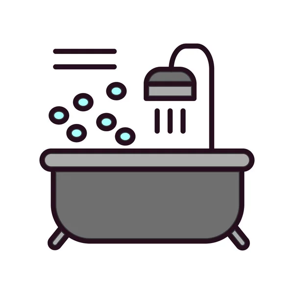Bathtub Web Icon Simple Design — Stock Vector