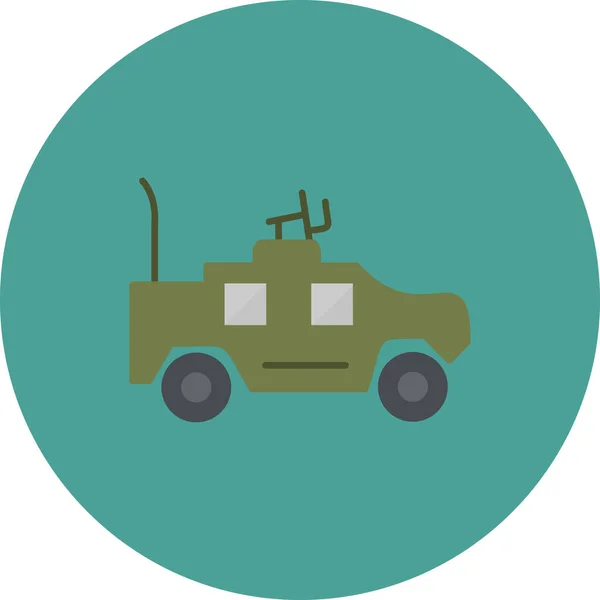 Вектор Иконок Военного Автомобиля Знак Тонкой Линии Иллюстрация Изолированного Контура — стоковый вектор