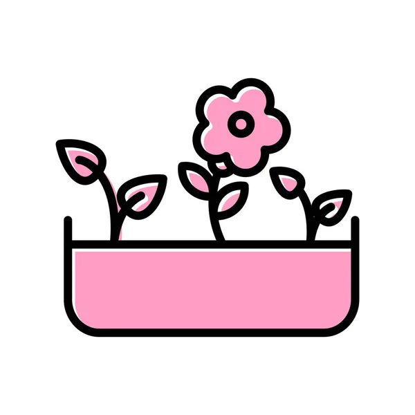 Plant Pot Icon Vector Illustration Design — Stok Vektör