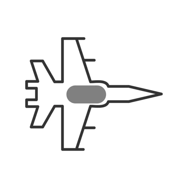 Fighter Jet Ikona Wektor Ilustracji — Wektor stockowy