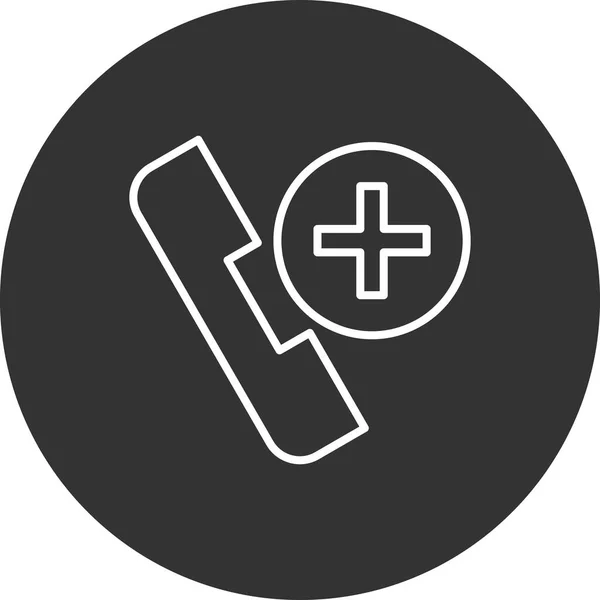 Icona Helpline Medica Ricevitore Telefonico Illustrazione Vettoriale Croce Medica — Vettoriale Stock