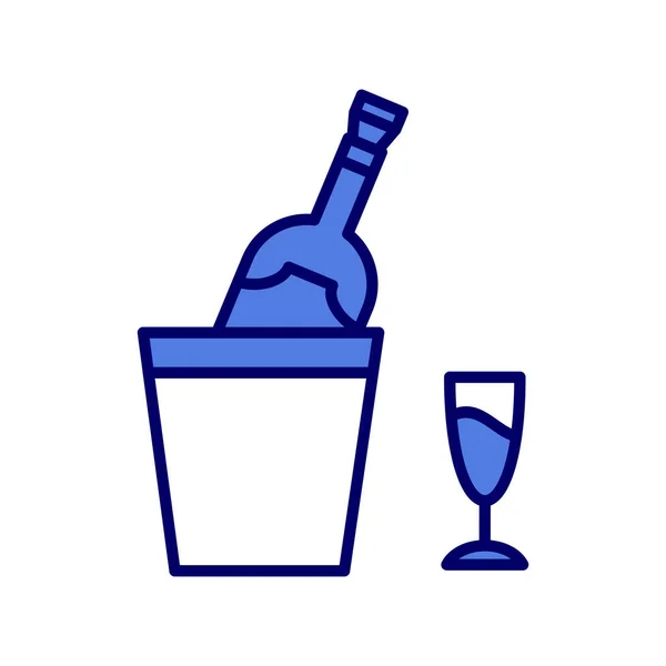 Champagne Flaska Vektor Ikon Illustration Design — Stock vektor