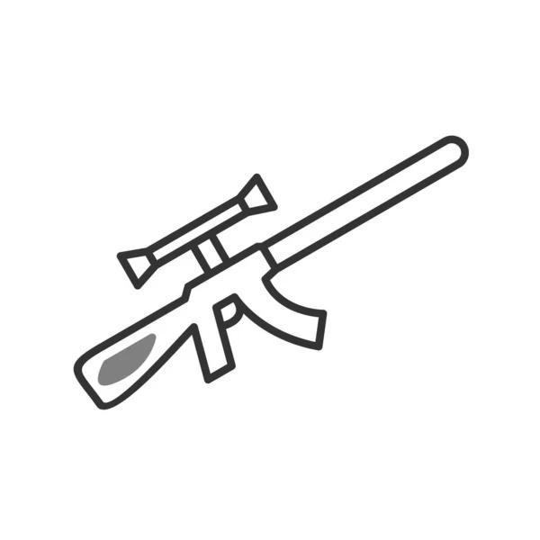 Sniper Rifle Vetor Ícone Sinal Linha Fina Ilustração Símbolo Contorno —  Vetores de Stock