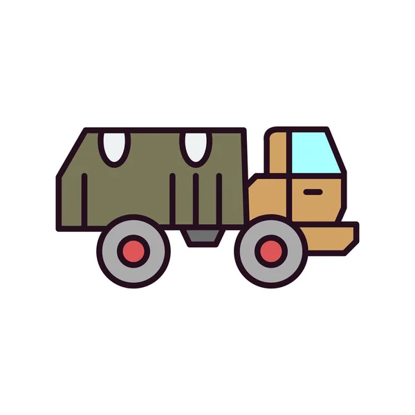 Military Truck Icon Vector Illustration — 스톡 벡터