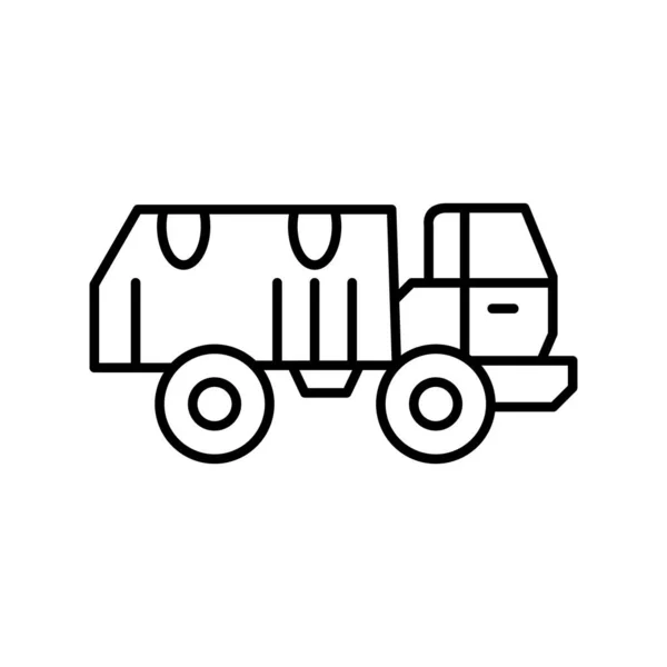 Illustrazione Vettoriale Icona Camion Militare — Vettoriale Stock