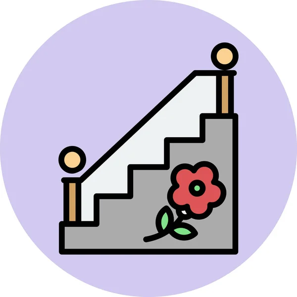 Icono Escaleras Ilustración Concepto — Archivo Imágenes Vectoriales