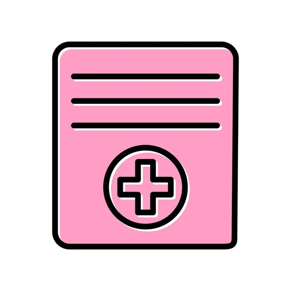 Illustrazione Vettoriale Icona File Medico — Vettoriale Stock