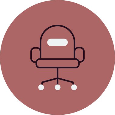 ofis sandalyesi simgesi, vektör illüstrasyonu