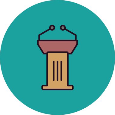 Podyum simgesi vektör logosu illüstrasyonu.  