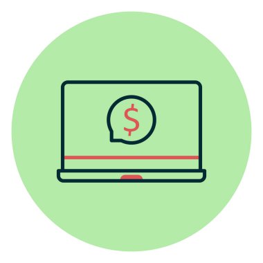 Dizüstü bilgisayar simgesi vektör çizimi