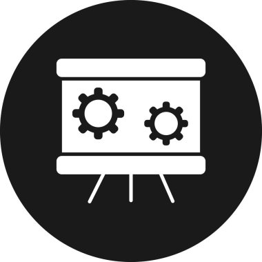 Sunum panosundaki dişlilerin vektör illüstrasyonu