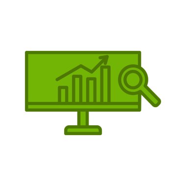 Analizler ince çizgi simgesi, veri araştırma vektörü illüstrasyonu