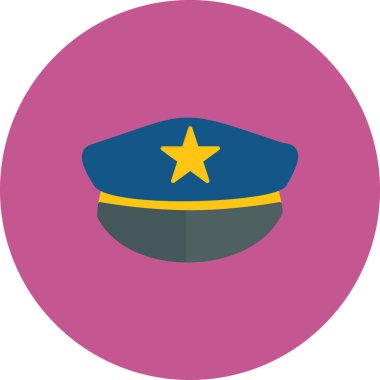 Polis şapkası simgesinin vektör illüstrasyonu