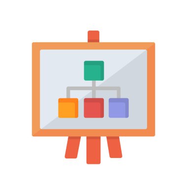 Şema vektör simgesi ile sunum tahtası Modern basit tasarım