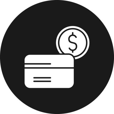 Para için. Kredi kartı ve sikke web simgesi basit tasarım