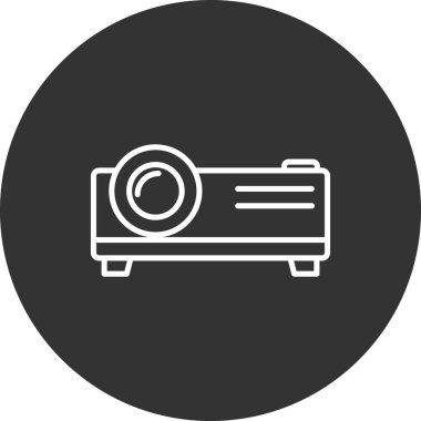 Projektör. Web simgesi basit illüstrasyon
