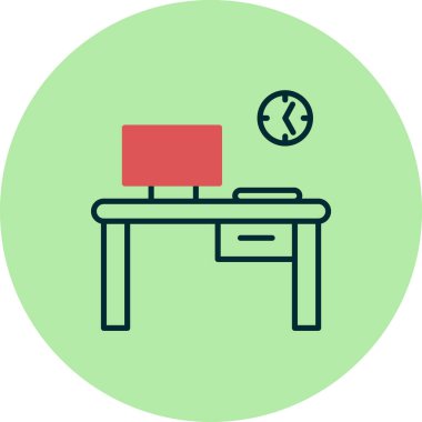 ofis tablosu vektör illüstrasyonu