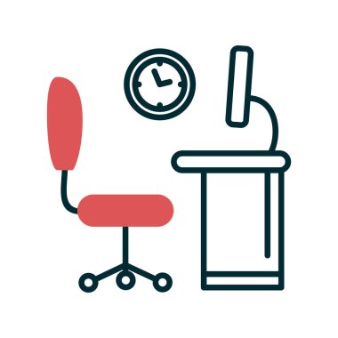 ofis tablosu vektör illüstrasyonu