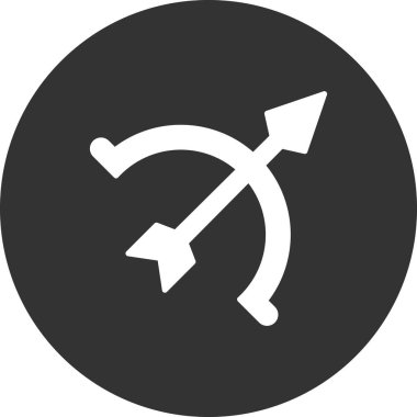 Arrow, web ve mobil uygulama tasarımınız için yay işareti simgesi vektörü, aşağı logo konsepti 