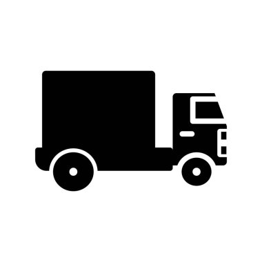 dağıtım kamyonu ikonu vektör çizimi