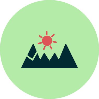 dağ simgesi, vektör illüstrasyonu