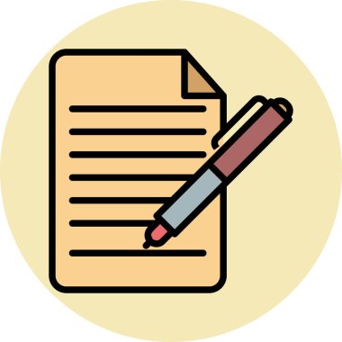 not ve kalem vektör illüstrasyonu