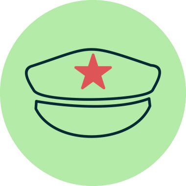 Polis şapkası simgesinin vektör illüstrasyonu