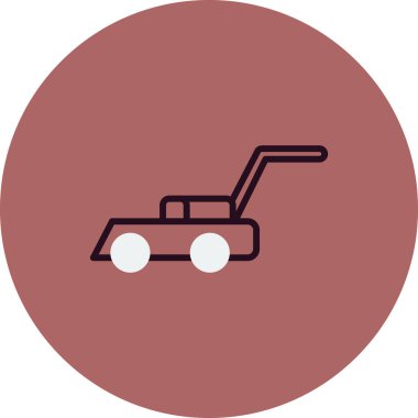 Çim biçme makinesi simgesinin vektör çizimi