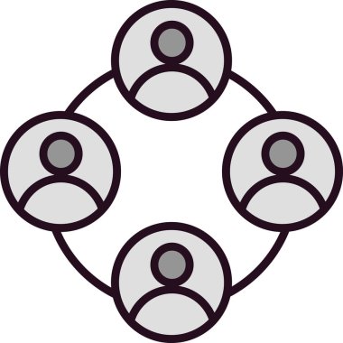 Takım simgesinin vektör çizimi, bir grup insan, takım çalışması