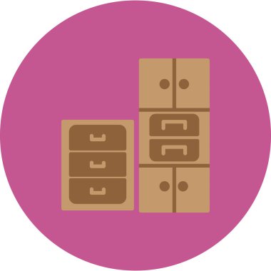 Çekmeceler simgesinin vektör illüstrasyonu 