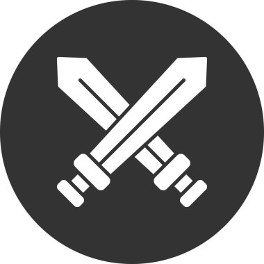 Kılıç simgesi, vektör illüstrasyonu, savaş sembolü