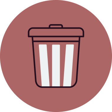 Çöp tenekesi simgesi düz stil. Basit vektör gösterimi  