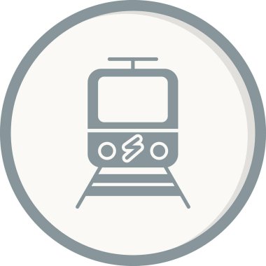 Elektrik tren simgesi, vektör illüstrasyonu