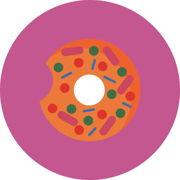 Donut Icon Flat Vector Illustration — Stock Vector