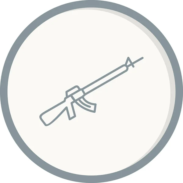 Wapen Icoon Assault Rifle Illustratie Plat Design Stijl Eps — Stockvector