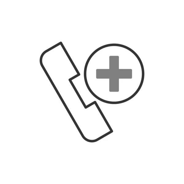 Medizinisches Helpline Symbol Telefonhörer Und Medizinische Kreuzvektorillustration — Stockvektor