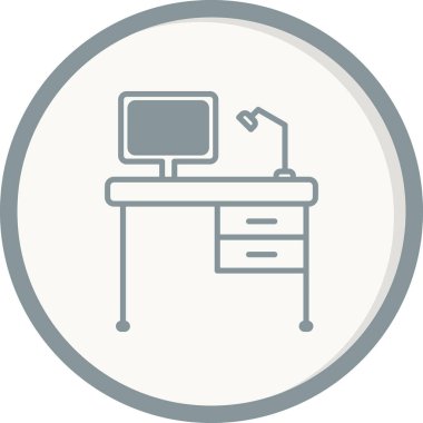 ofis masa simgesi vektör illüstrasyonu