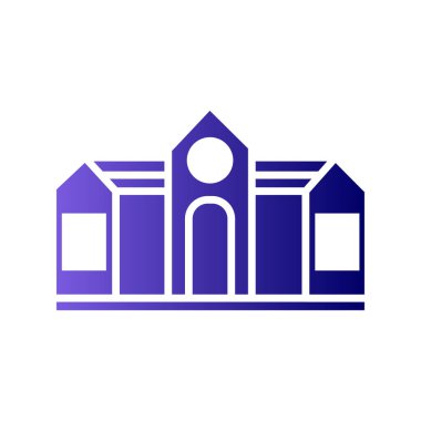 Üniversite kampüs binası ikonunun vektör illüstrasyonu 