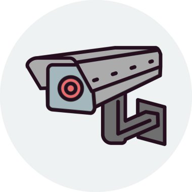 Video denetleyici ve gözetleme paneli vektör illüstrasyonlu kapalı devre kamera