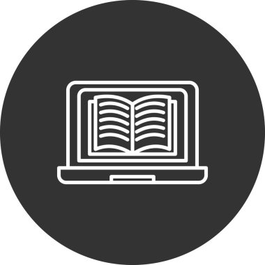 çevrimiçi öğrenme simgesi vektör illüstrasyonu