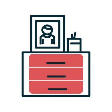 Web ve mobil için vektör simgesi. Çekmecelerin Düz Çizimi