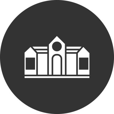 Üniversite kampüs binası ikonunun vektör illüstrasyonu 