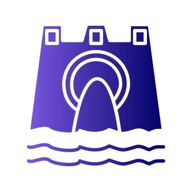 Beyaz arkaplanda izole edilmiş baraj simgesi vektörü 