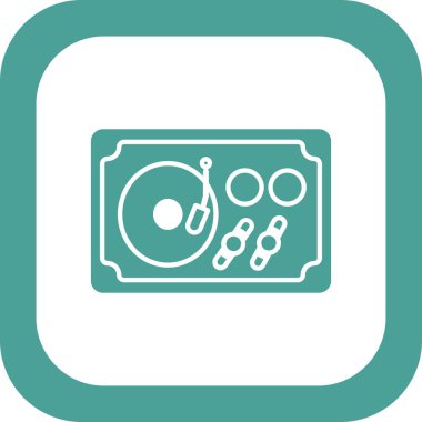 Turntable simgesi, vektör illüstrasyonu
