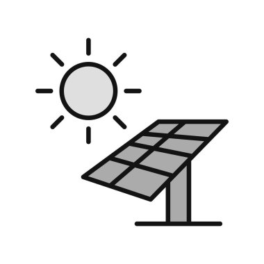 Güneş enerjisi Paneli simgesi. Vektör çizim 