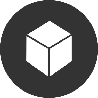 küp simge vektör çizim