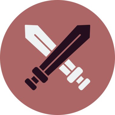 Kılıç simgesi, vektör illüstrasyonu, savaş sembolü