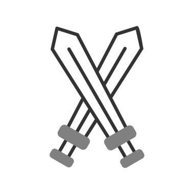 Kılıç simgesi, vektör illüstrasyonu, savaş sembolü