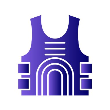 Kurşun geçirmez yelek simgesi, vektör çizimi, vücut zırhı 