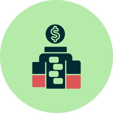 ofis binası simgesi, vektör illüstrasyonu